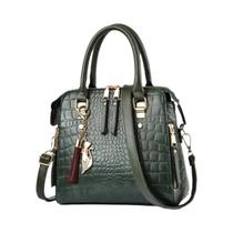 Bolsa De Ombro De Luxo Para Mulheres Em Couro PU Com Padrão De Crocodilo E Franjas