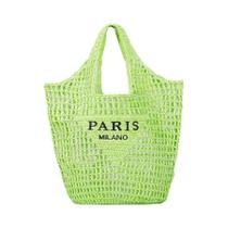 Bolsa De Ombro De Palha Casual Grande Feminina Artesanal Carta Design Verão Praia Bolsa Tote