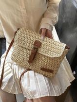 Bolsa De Ombro De Palha Feminina Fashion, Casual E Versátil Para Férias Bolsa De Ombro De Palha Feminina Fashion, Casual E Versátil Para Férias