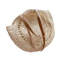 Bolsa De Ombro De Palha Grande Para O Verão Para Mulheres, Feita À Mão, Bolsa De Praia De Rattan