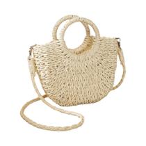 Bolsa de Ombro de Palha Trançada - Grande Capacidade - Estilo Meia Lua Bolsa de Ombro de Palha Trançada - Grande Capacidade - Estilo Meia Lua
