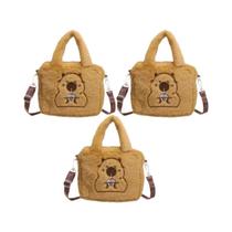 Bolsa De Ombro De Pelúcia De Capivara Macia, Cor Sólida, Estilo Cartoon, Bolsa De Mão Fofa