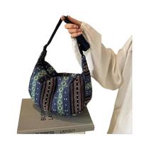 Bolsa De Ombro Dobrável Com Padrão Listrado E Fecho De Zíper E Tema De Bandeira