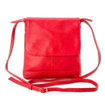 Bolsa de Ombro em Couro Legítimo Modelo Jô, Cor Vermelho