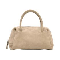 Bolsa De Ombro Em Suede Para Mulheres, Estilo Coreano, Bolsa De Bowling Com Zíper