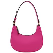 Bolsa de ombro FashionPuzzle Small Crescent Fuchsia PU Leather