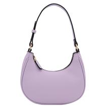 Bolsa de ombro FashionPuzzle Small Crescent Lavender PU Leather Bolsa de ombro FashionPuzzle Small Crescent Lavender PU Leather