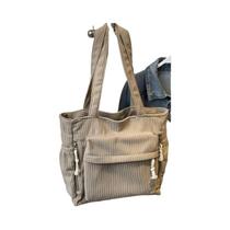 Bolsa De Ombro Feminina Casual De Veludo Com Vários Bolsos, Bolsa De Viagem De Cor Sólida Bolsa De Ombro Feminina Casual De Veludo Com Vários Bolsos, Bolsa De Viagem De Cor Sólida