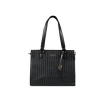 Bolsa de Ombro Feminina Com Alça Longa New Tressê Preta Bolsa de Ombro Feminina Com Alça Longa New Tressê Preta