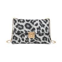 Bolsa De Ombro Feminina Com Estampa De Leopardo, Moda Versátil, Pequena Bolsa Mensageira Quadrada