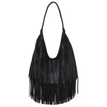 Bolsa De Ombro Feminina Com Franjas Longas, Moda Casual Em Couro PU Macio, Bolsa Tote Hobo
