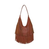Bolsa De Ombro Feminina Com Franjas Longas, Moda Casual Em Couro PU Macio, Bolsa Tote Hobo