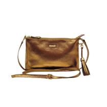 Bolsa de Ombro Feminina Couro Legítimo Bolso Interno Alça Regulável Tassel