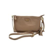 Bolsa de Ombro Feminina Couro Legítimo Bolso Interno Alça Regulável Tassel