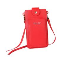 Bolsa De Ombro Feminina De Cor Sólida, Carteira Para Celular, Porta-Cartões De Licença De Motorista