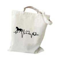 Bolsa De Ombro Feminina De Grande Capacidade Com Gráficos De Cavalos E Corações Estilo Harajuku Para