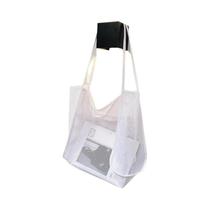Bolsa De Ombro Feminina De Grande Capacidade Em Tela Vazada Para Verão, Bolsa Casual De Moda Para