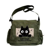 Bolsa De Ombro Feminina De Lona De Grande Capacidade Com Design De Desenho Animado Fofo Para