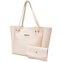 Bolsa de ombro feminina e carteira casual Moncci Atenas cabe caderno fechamento zíper Bolsa de ombro feminina e carteira casual Moncci Atenas cabe caderno fechamento zíper