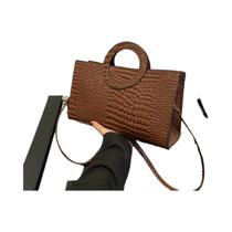 Bolsa De Ombro Feminina Em Couro PU Com Padrão De Crocodilo Verde, Bolsa De Marca Fashion, Clutch E