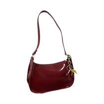 Bolsa De Ombro Feminina Em Couro PU De Cor Sólida Com Pingente De Cereja, Bolsa Casual Estilo Hobo