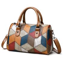 Bolsa de ombro feminina em PU Patchwork Crossbody com alças Bolsa de ombro feminina em PU Patchwork Crossbody com alças