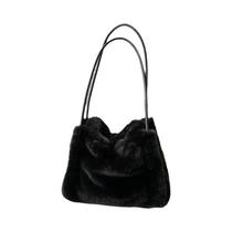 Bolsa De Ombro Feminina Fofa, Bolsa De Pelúcia Macia Com Alça Superior, Versátil, Outono Inverno