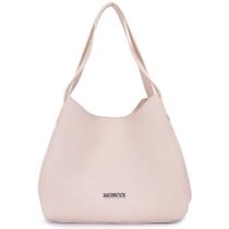 Bolsa de ombro feminina grande forrada fechamento de zíper alça reforçada preta caramelo Moncci
