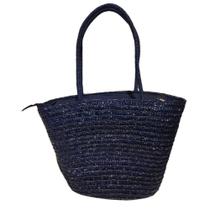 Bolsa de Ombro Feminina GXM Grande Cesta Artesanal em Poliéster 43cmx32cmx17cm Azul Escuro Bolsa de Ombro Feminina GXM Grande Cesta Artesanal em Poliéster 43cmx32cmx17cm Azul Escuro