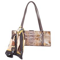 Bolsa de Ombro Feminina Jorge Bischoff Clutch Couro Cobra Python