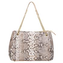 Bolsa de Ombro Feminina Jorge Bischoff Florença Couro Cobra Python 01500 Cor:Bege Nude NaturalTamanho:Único
