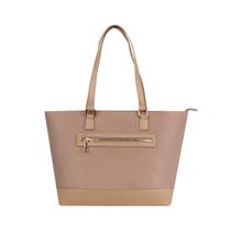 Bolsa de Ombro Feminina Tote Nylon Premium Bege