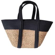 Bolsa de ombro feminino moda praia casual 50% palha/Algodão - SMACTUDO