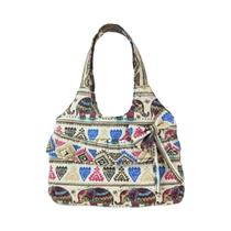 Bolsa De Ombro Floral Feminina Em Lona, Mini Bolsa De Moda Com Laço, Porta-Moedas Para Celular