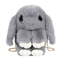 Bolsa de ombro Fluffy Rabbit Bunny para uso diário Bolsa de ombro Fluffy Rabbit Bunny para uso diário