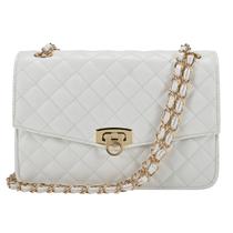 Bolsa de ombro GM LIKKIE acolchoada para mulheres em couro branco vegano