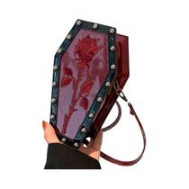 Bolsa De Ombro Gótica Grande Capacidade Em Forma De Caixão Com Teia De Aranha De Halloween Em Couro Bolsa De Ombro Gótica Grande Capacidade Em Forma De Caixão Com Teia De Aranha De Halloween Em Couro