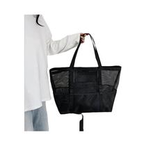 Bolsa De Ombro Grande Em Malha Para Mulheres, Multi-bolsos, Grande Capacidade, Bolsa De Praia Verão