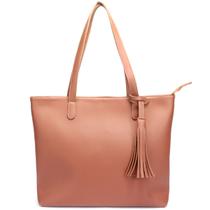 Bolsa de Ombro Grande Feminina material sintético Caramelo Marrom Claro
