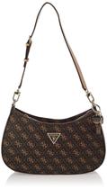 Bolsa de ombro GUESS Noelle Top Zip Brown Logo para mulheres