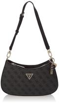 Bolsa de Ombro GUESS Noelle - Top Zip, Logotipo Coal - 11,5 x 7 x 2,75 cm