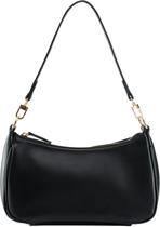 Bolsa de ombro Gumhay para mulheres em couro PU preta Bolsa de ombro Gumhay para mulheres em couro PU preta