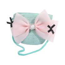 Bolsa De Ombro Infantil Com Laço De Palha, Mini Bolsa De Moedas Para Viagens Ao Ar Livre E Praia