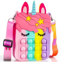 Bolsa de Ombro Isapral Big Pop para Meninas e Mulheres - Modelo Rainbow