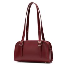 Bolsa de ombro Keyli Swing Polene Leather para mulheres rosa vermelha