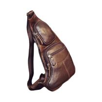 Bolsa De Ombro Masculina Em Couro Legítimo Casual Para Viagem Retro Pochete Lateral Mochila Bolsa De Ombro Masculina Em Couro Legítimo Casual Para Viagem Retro Pochete Lateral Mochila