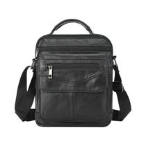Bolsa De Ombro Masculina Vintage Em Couro Genuíno, Bolsa Transversal De Couro Bovino Para Negócios
