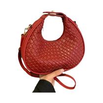 Bolsa de Ombro Meia Lua de Couro PU - Luxo para Mulheres