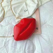 Bolsa De Ombro Mini Em Forma De Lábios Vermelhos, Bolsa Estilosa Com Zíper E Corrente Para Mulheres Bolsa De Ombro Mini Em Forma De Lábios Vermelhos, Bolsa Estilosa Com Zíper E Corrente Para Mulheres