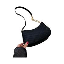 Bolsa De Ombro Mini Feminina De Feltro, Bolsa De Mão Em Forma De Meia-Lua, Bolsa Saddle 2024